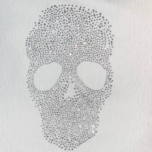 LAST 1 NWT 20x20 Crystal/Rhinestone Bling Skull Velvet Pillow Skeleton Halloween - Picture 3 of 9